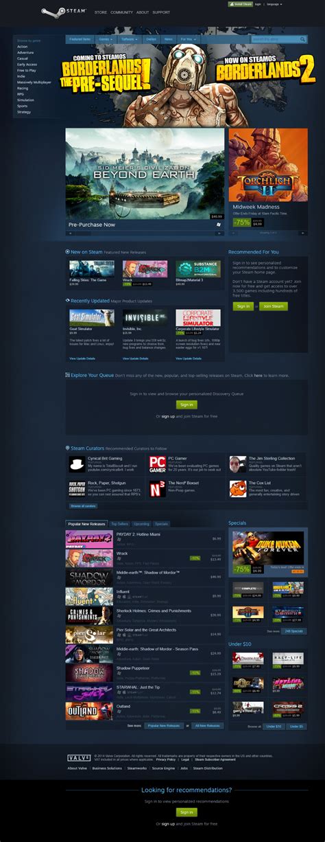 steam gaming website.